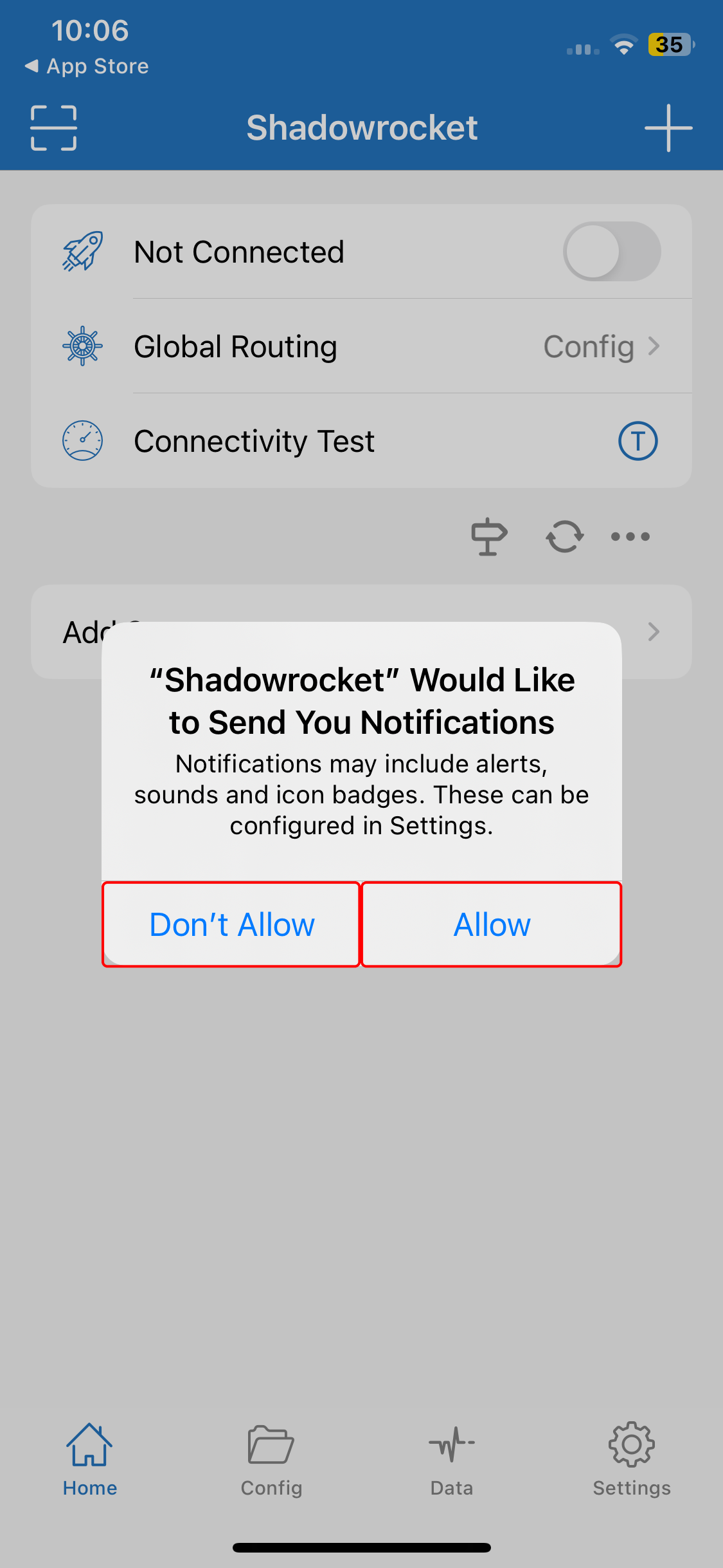 Open the add server menu